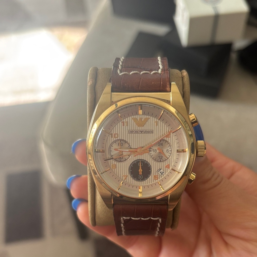 Giorgio Armani Gold and Brown Men's Watch